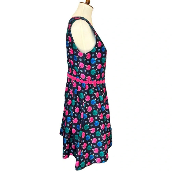 Draper James Dress Pink & Blue Jingle Dots Women's Size 8 Silk Blend Gracie - Picture 2 of 12